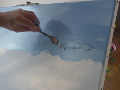 image montrant l'effet de la pression du couteau sur la toile